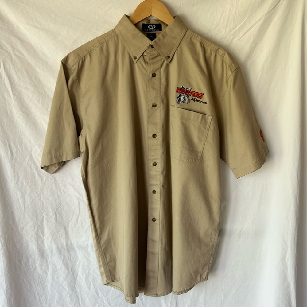 Vintage Hooters Racing Work Shirt Short Sleeve